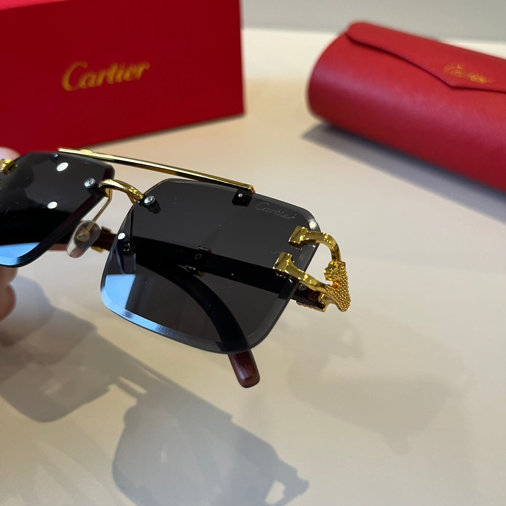 Cartier Lightweight Metal Rimless Silver Lens Sunglasses for Men & Wo - 432324 - detail image 4