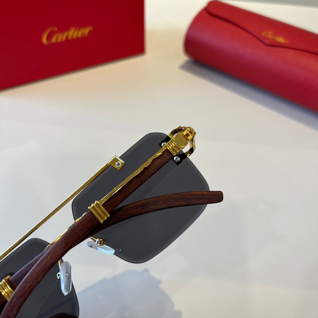 Cartier Lightweight Metal Rimless Silver Lens Sunglasses for Men & Wo - 432324 - detail image 7