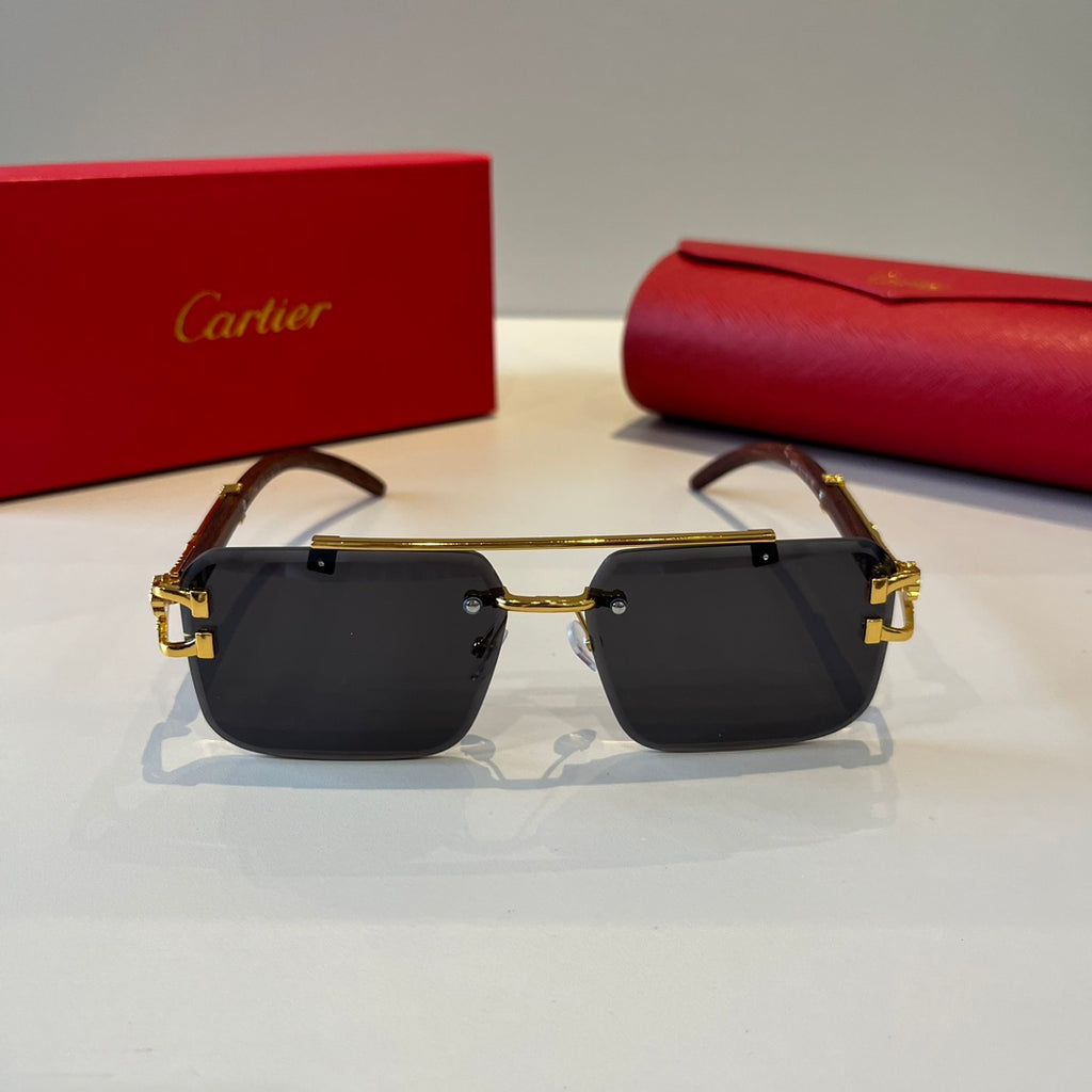 Cartier Lightweight Metal Rimless Silver Lens Sunglasses for Men & Wo - 432324 - detail image 2