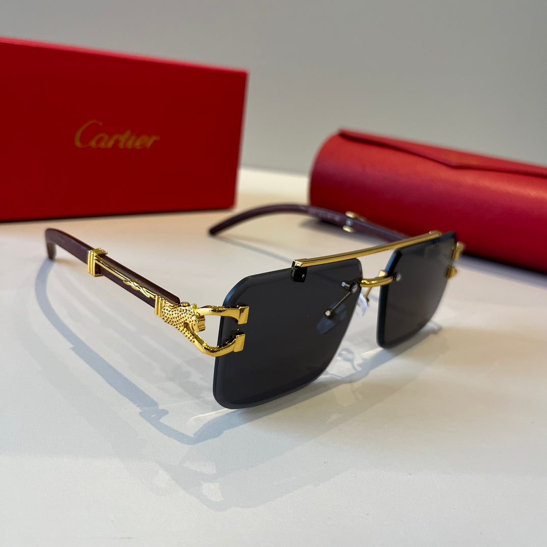 Cartier Lightweight Metal Rimless Silver Lens Sunglasses for Men & Wo - 432324