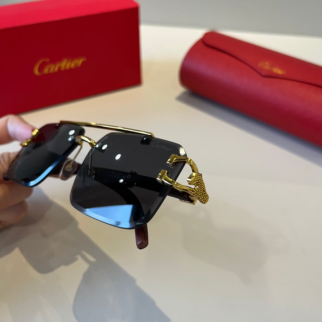Cartier Lightweight Metal Rimless Silver Lens Sunglasses for Men & Wo - 432324 - detail image 8