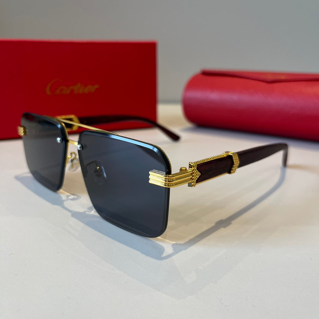 Cartier Lightweight Metal Rimless Silver Lens Sunglasses for Men & Wo - 487231 - detail image 3