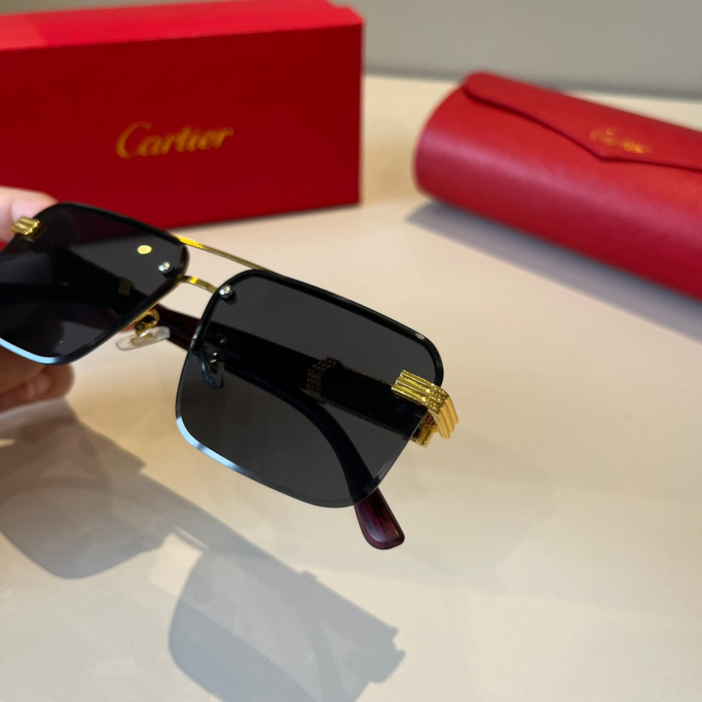 Cartier Lightweight Metal Rimless Silver Lens Sunglasses for Men & Wo - 487231 - detail image 6