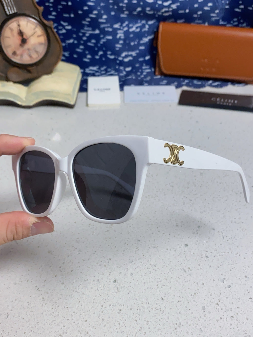 Celine Cat-Eye Blue Lens Sunglasses for Men & Women - 382529 - detail image 6
