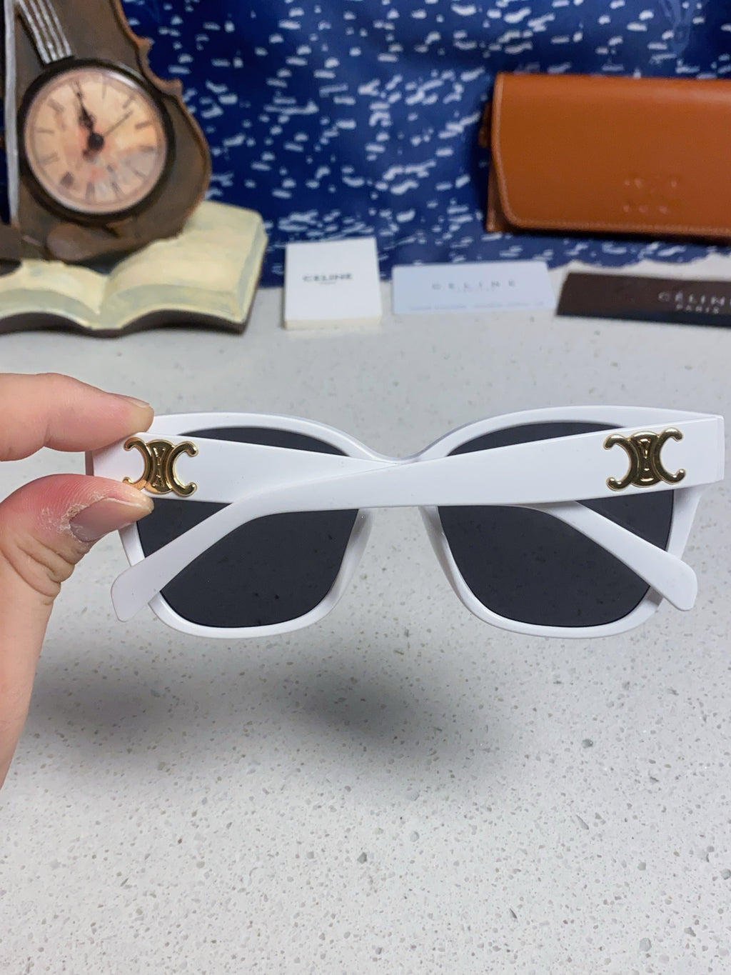 Celine Cat-Eye Blue Lens Sunglasses for Men & Women - 382529 - detail image 5