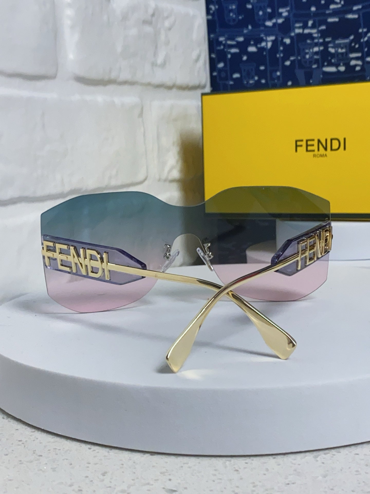 Fendi Lightweight Rimless Silver Lens Sunglasses for Men & Women - 383031 - detail image 2