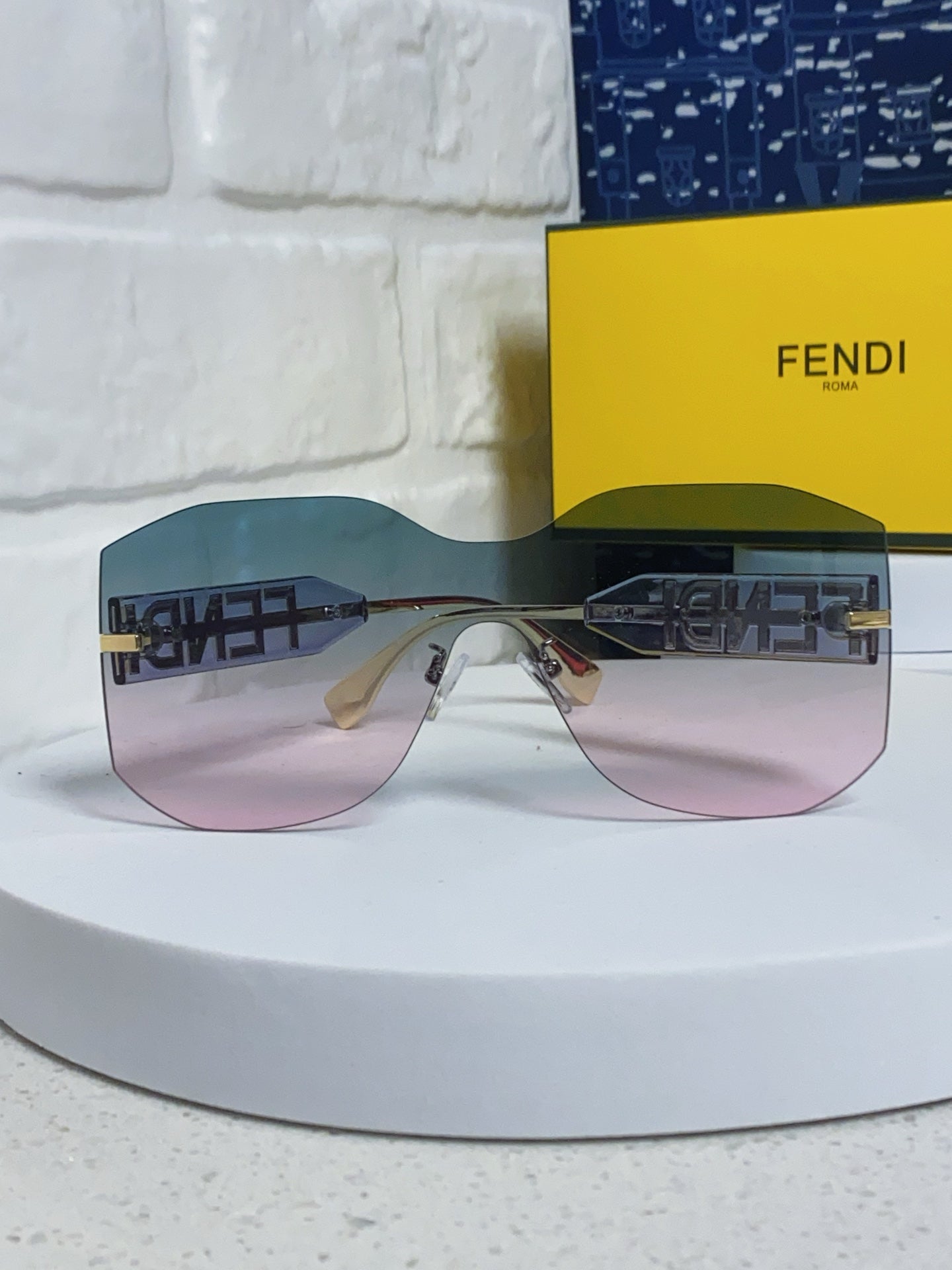 Fendi Lightweight Rimless Silver Lens Sunglasses for Men & Women - 383031