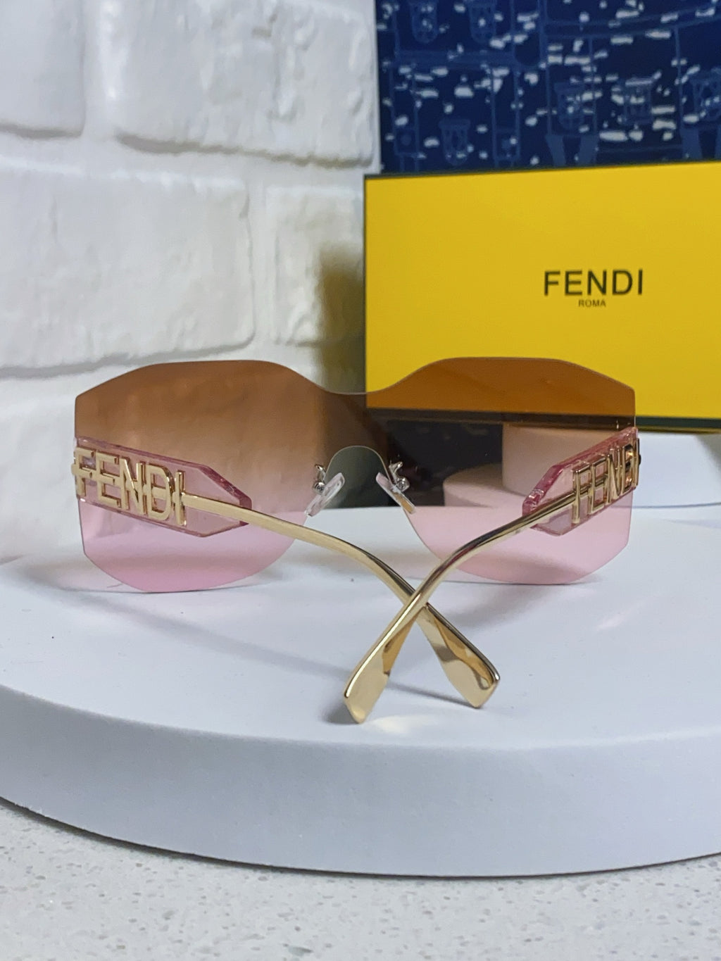 Fendi Lightweight Rimless Brown Lens Sunglasses for Men & Women - 383032 - detail image 3