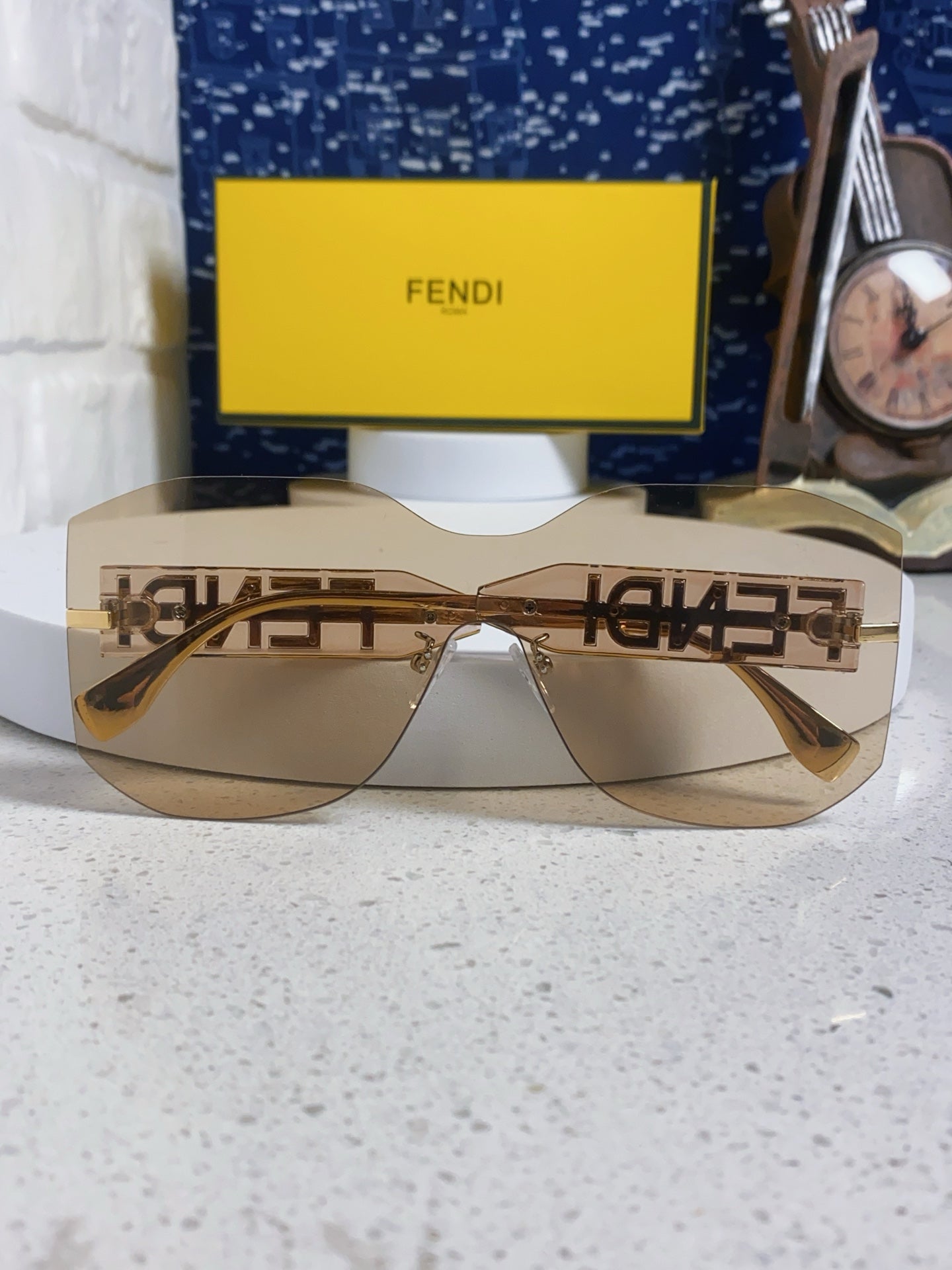 Fendi Lightweight Rimless Brown Lens Sunglasses for Men & Women - 383033 - detail image 7