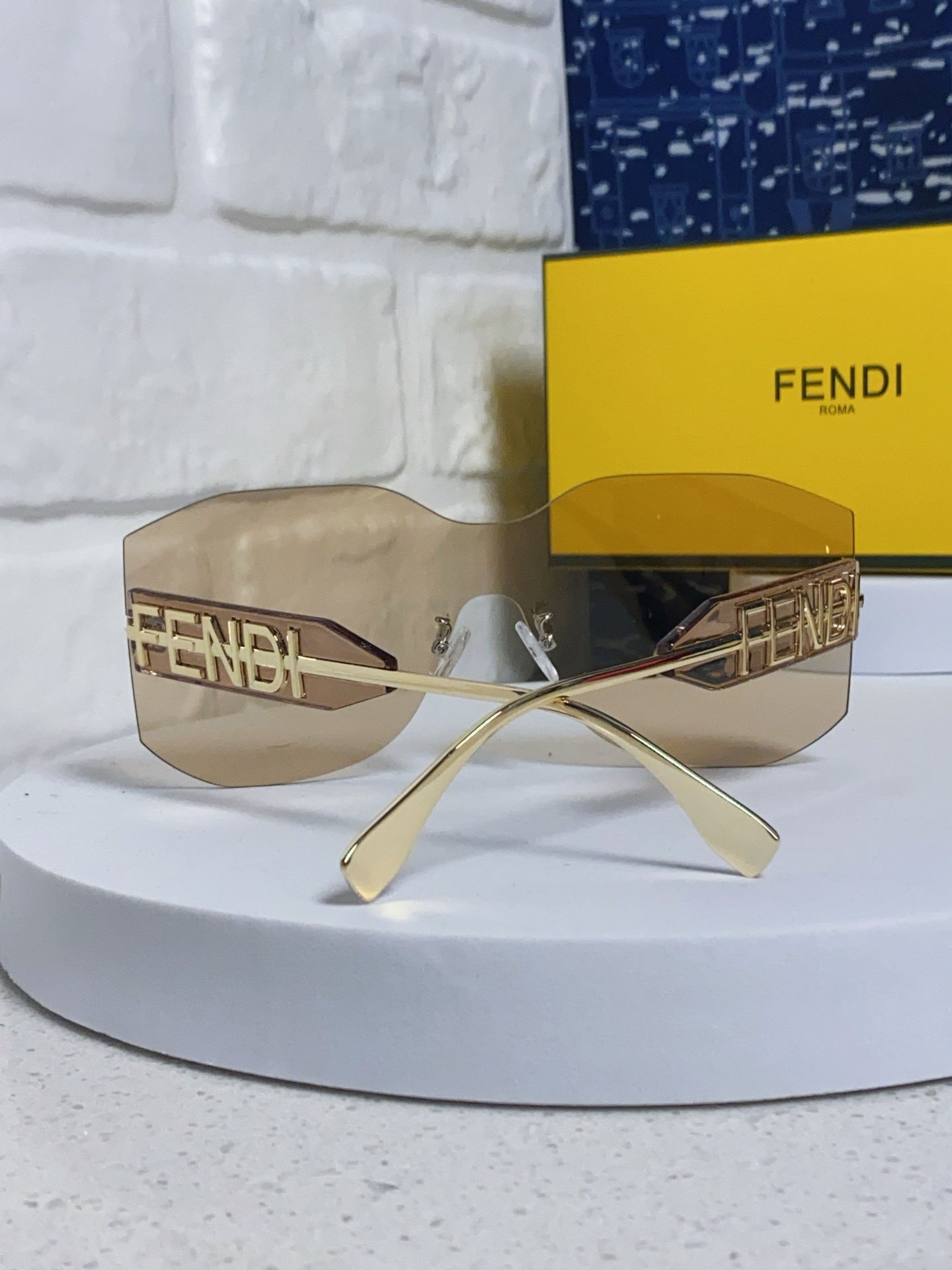 Fendi Lightweight Rimless Brown Lens Sunglasses for Men & Women - 383033 - detail image 3