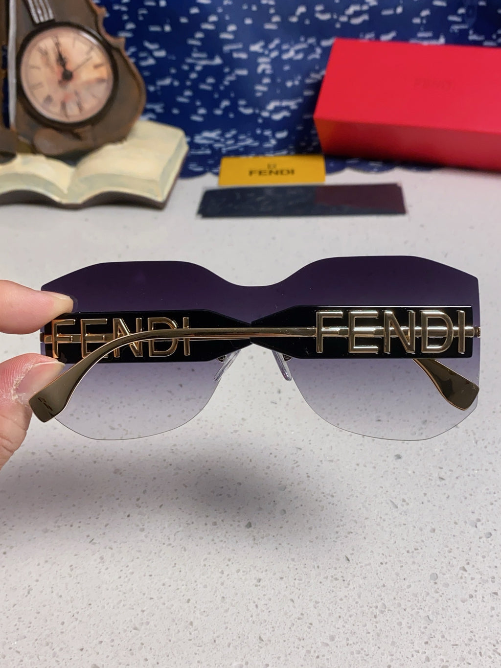 Fendi Lightweight Rimless Gray Lens Sunglasses for Men & Women - 383035 - detail image 5