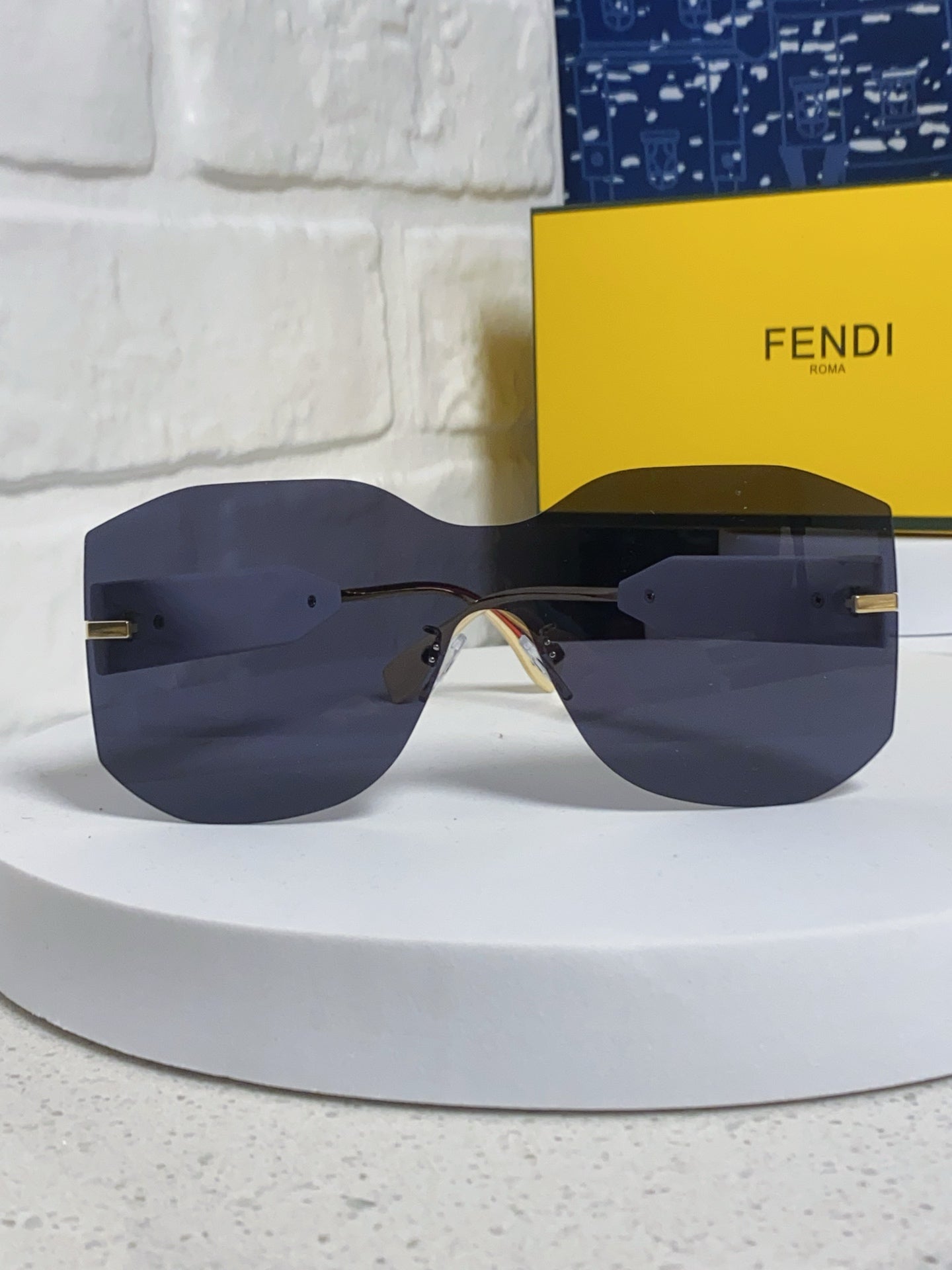 Fendi Lightweight Rimless Black Lens Sunglasses for Men & Women - detail image 2