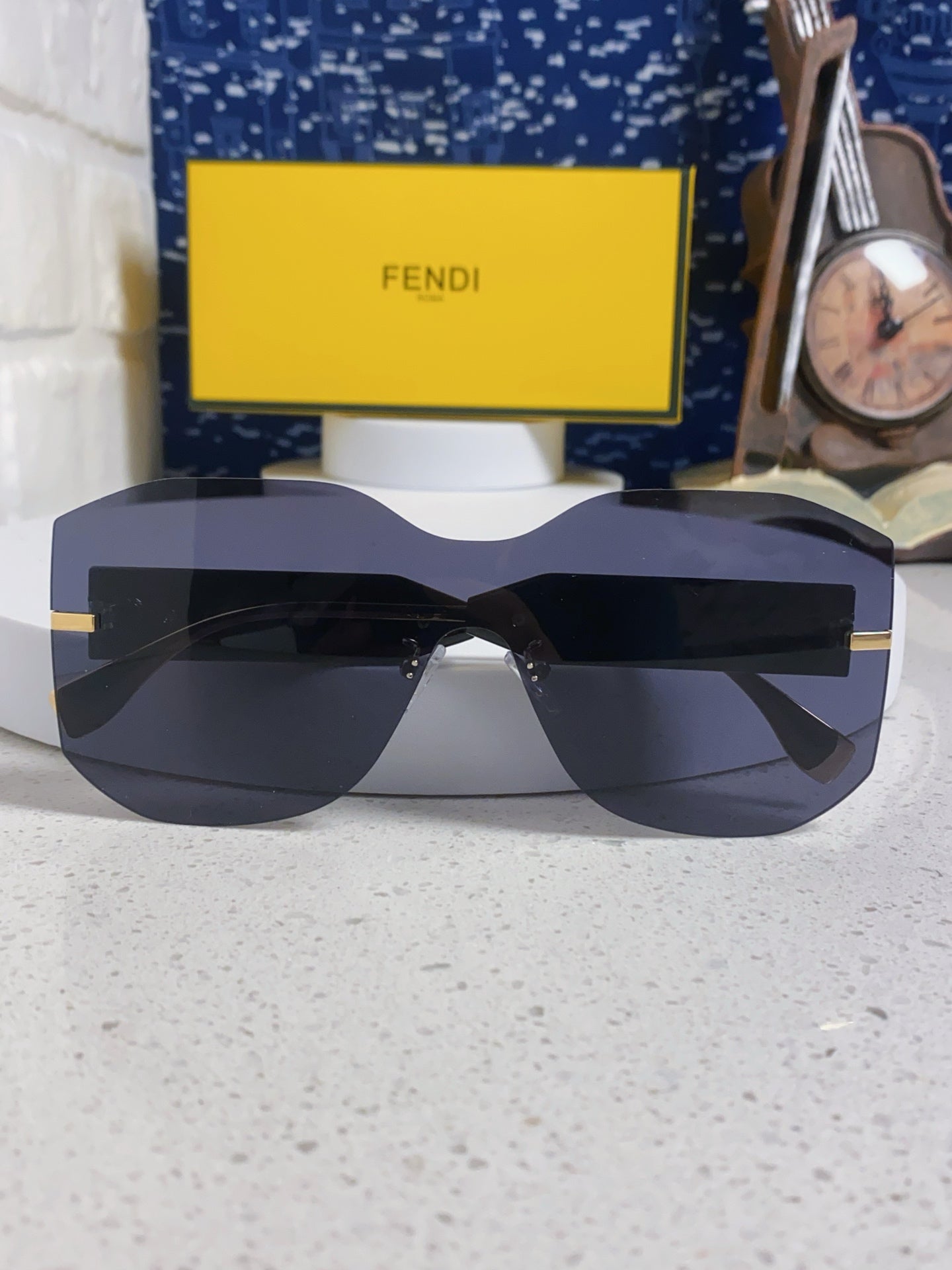 Fendi Lightweight Rimless Blue Lens Sunglasses for Men & Women - 383037 - detail image 7
