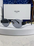 Celine Metal Round Gray Lens Sunglasses for Men & Women - 398826