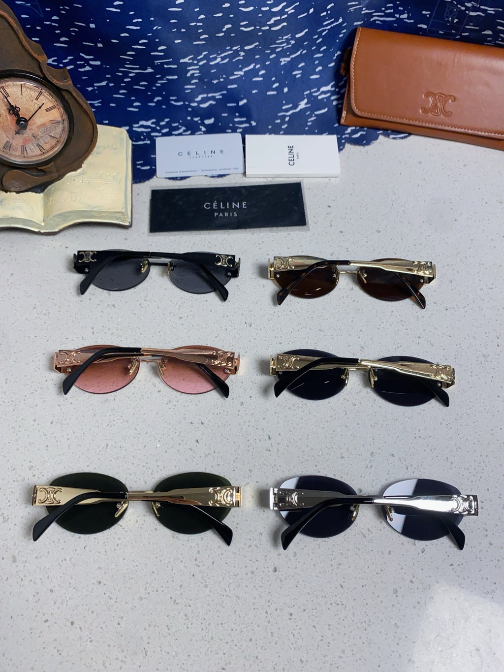 Celine Metal Round Red Lens Sunglasses for Men & Women - detail image 11