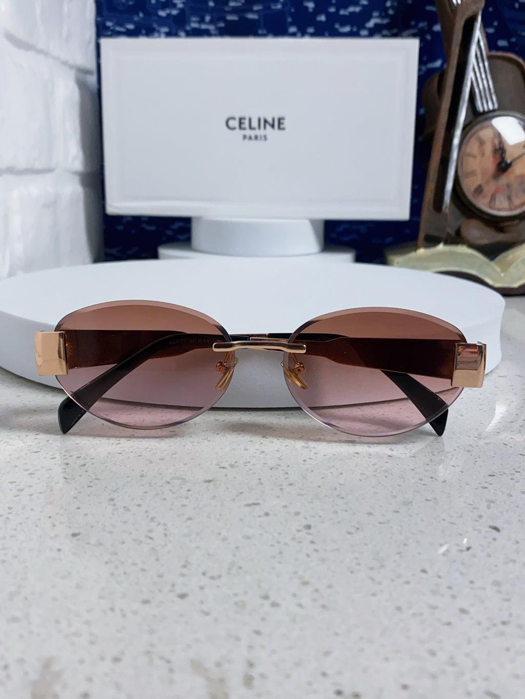 Celine Metal Round Red Lens Sunglasses for Men & Women - detail image 9