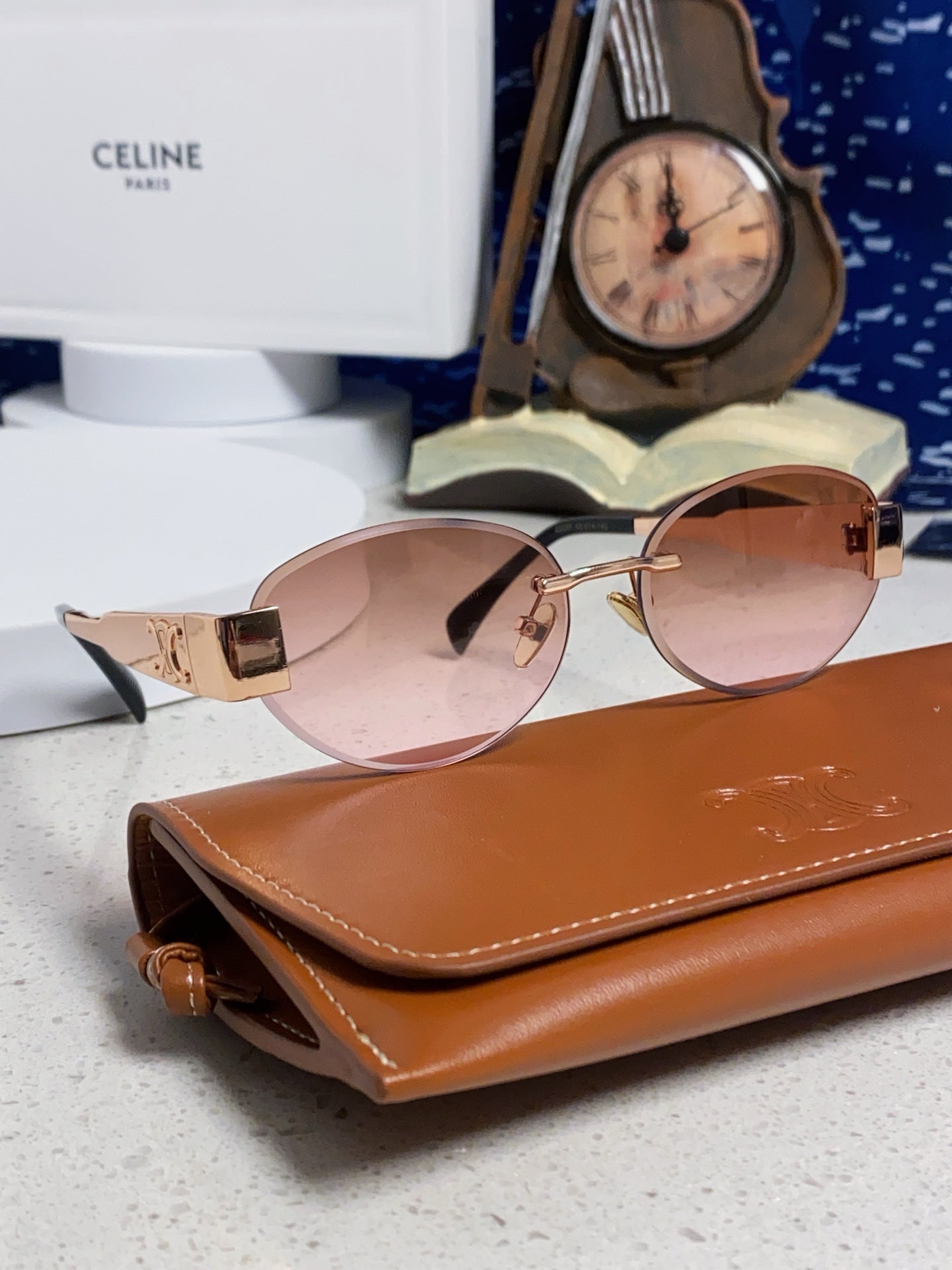 Celine Metal Round Red Lens Sunglasses for Men & Women - detail image 10