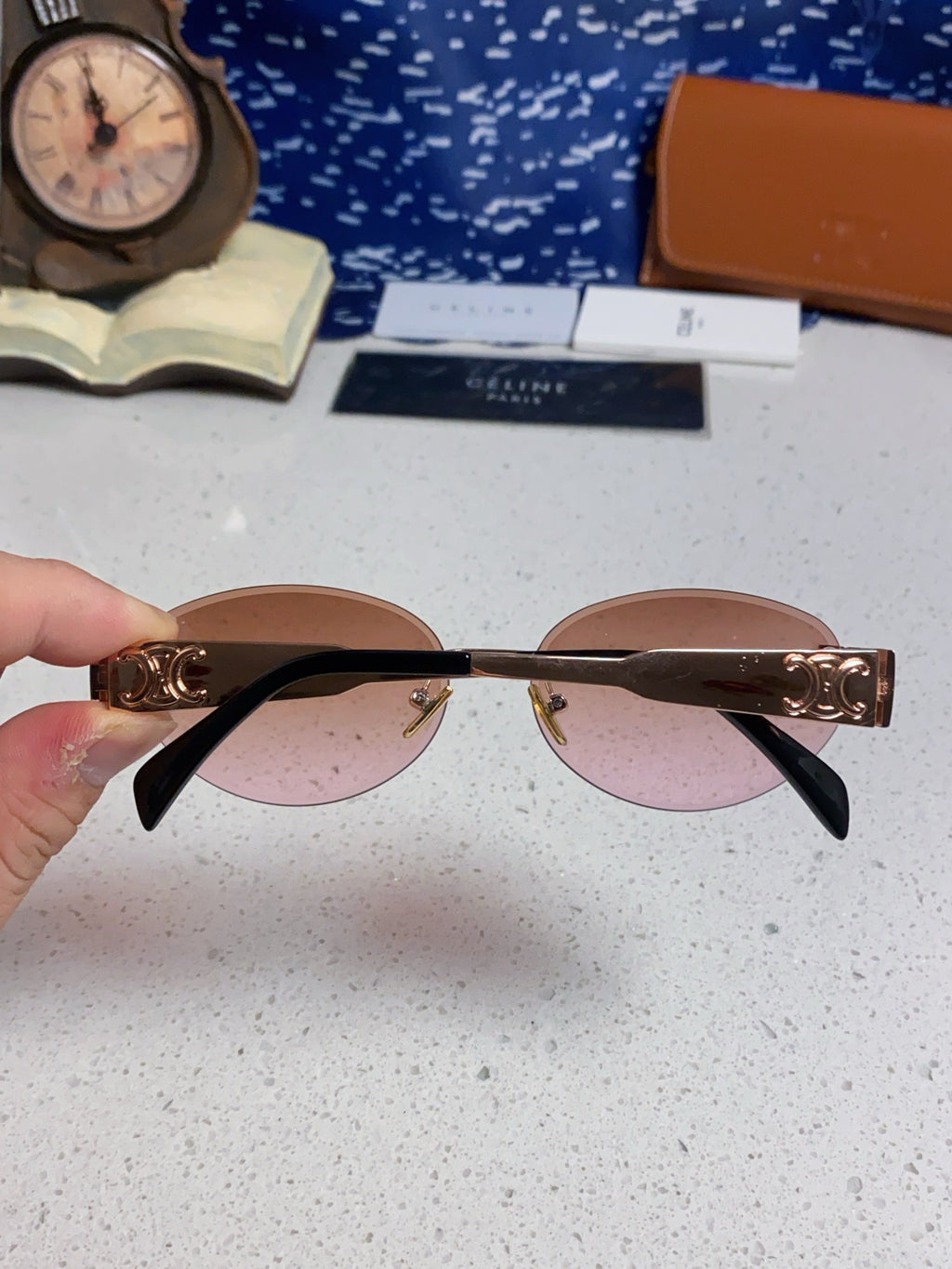 Celine Metal Round Red Lens Sunglasses for Men & Women - detail image 5