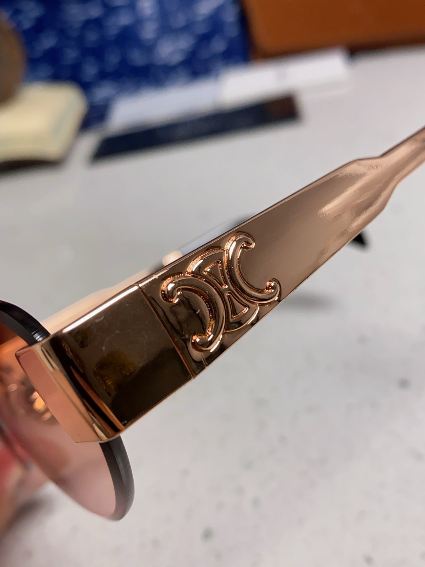 Celine Metal Round Red Lens Sunglasses for Men & Women - detail image 7