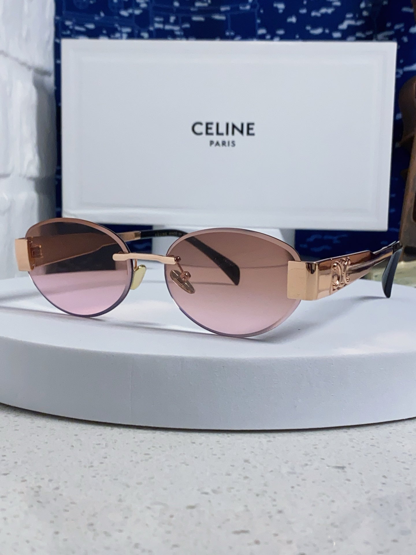 Celine Metal Round Red Lens Sunglasses for Men & Women