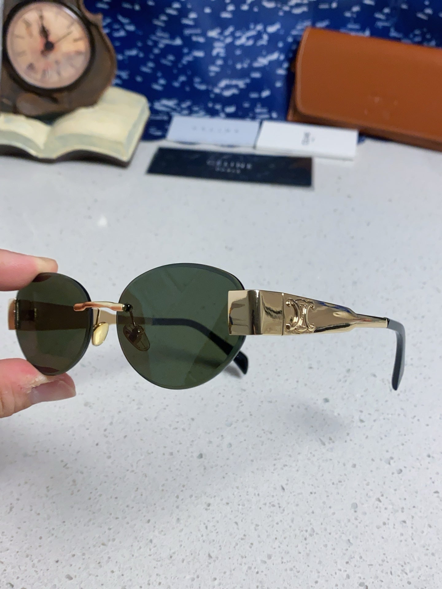 Celine Metal Round Gray Lens Sunglasses for Men & Women - detail image 6