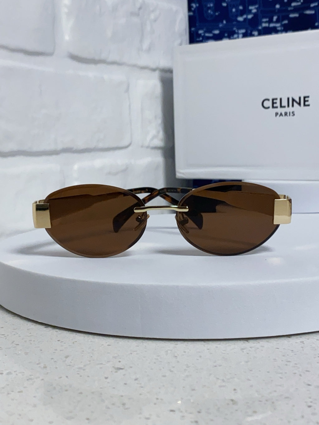 Celine Metal Round Brown Lens Sunglasses for Men & Women - detail image 2