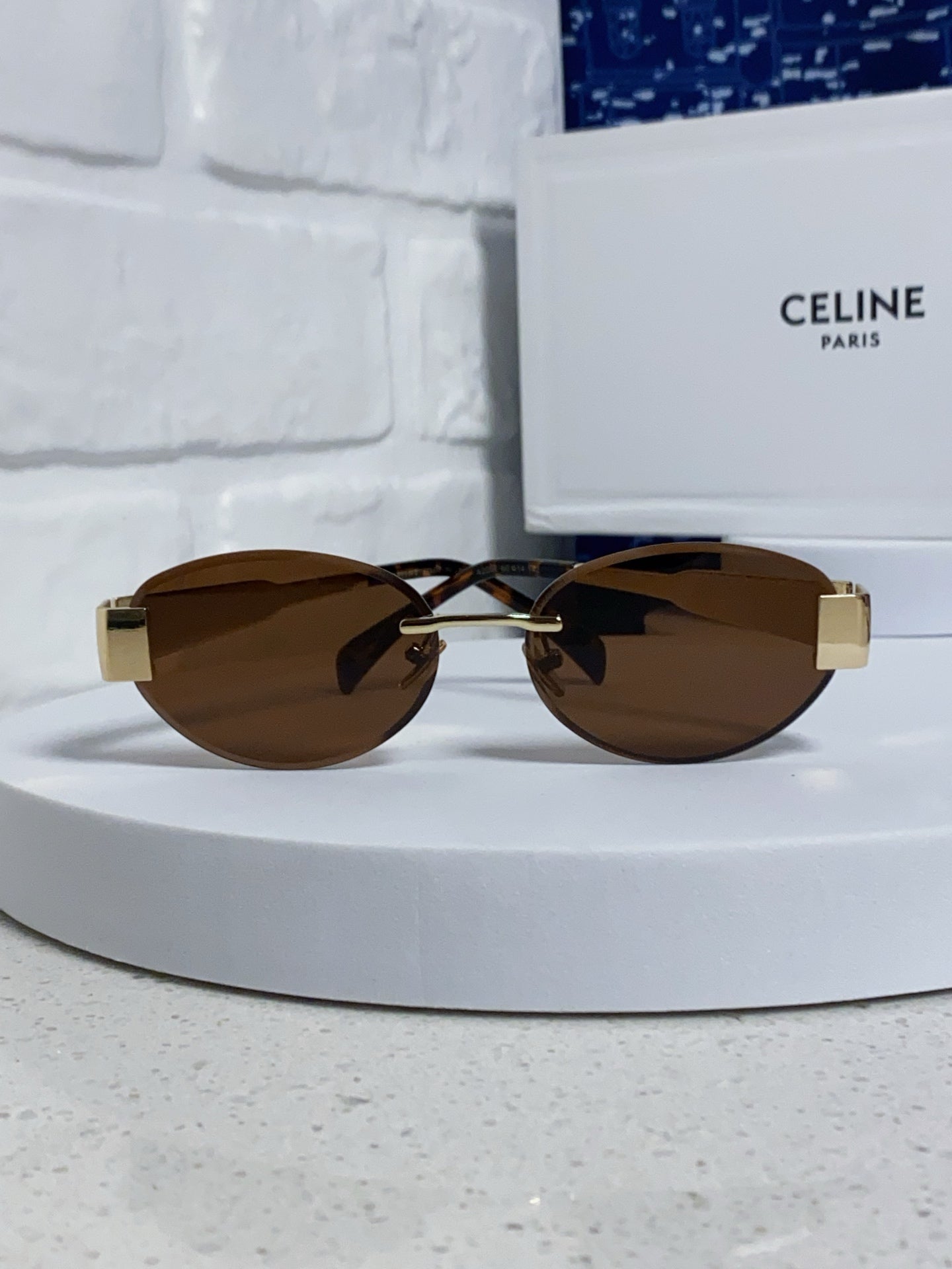 Celine Metal Round Brown Lens Sunglasses for Men & Women - detail image 2