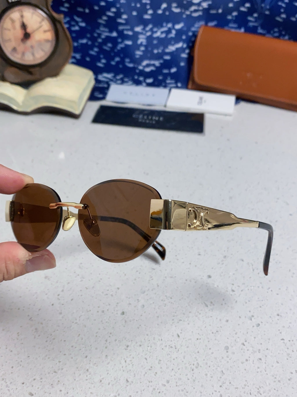 Celine Metal Round Brown Lens Sunglasses for Men & Women - detail image 6