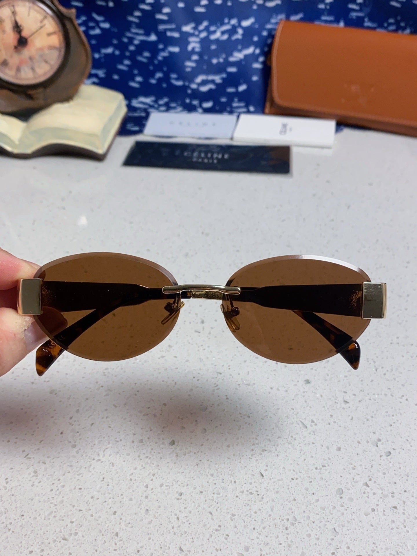 Celine Metal Round Brown Lens Sunglasses for Men & Women - detail image 4