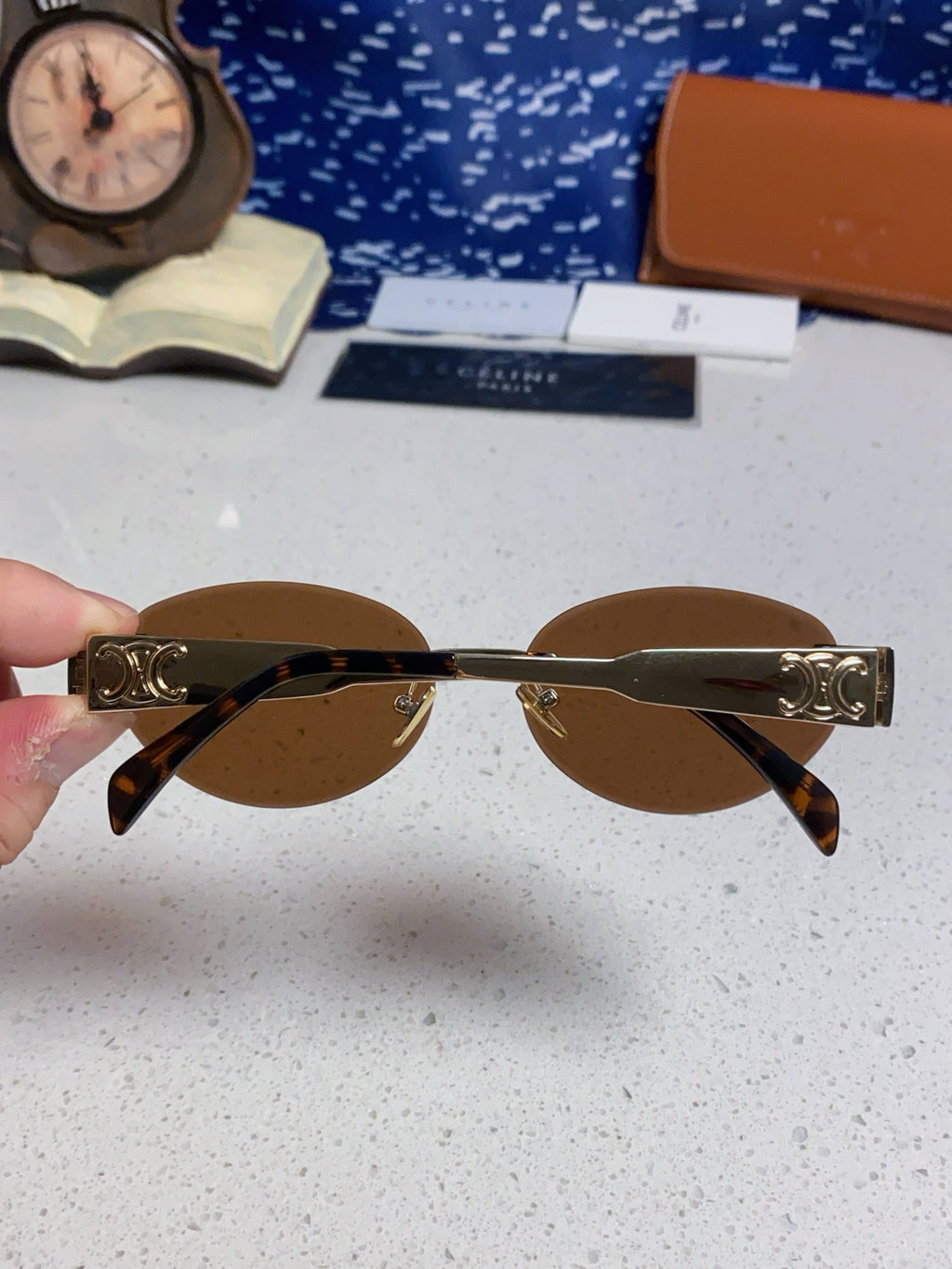 Celine Metal Round Brown Lens Sunglasses for Men & Women - detail image 5