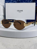 Celine Metal Round Brown Lens Sunglasses for Men & Women