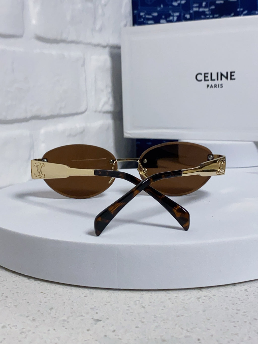 Celine Metal Round Brown Lens Sunglasses for Men & Women - detail image 3