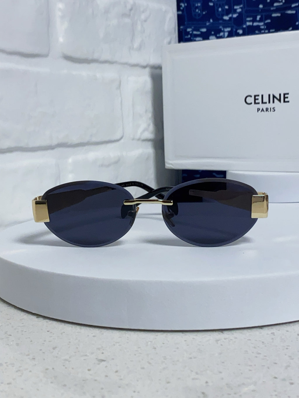 Celine Metal Round Blue Lens Sunglasses for Men & Women - 398830 - detail image 2