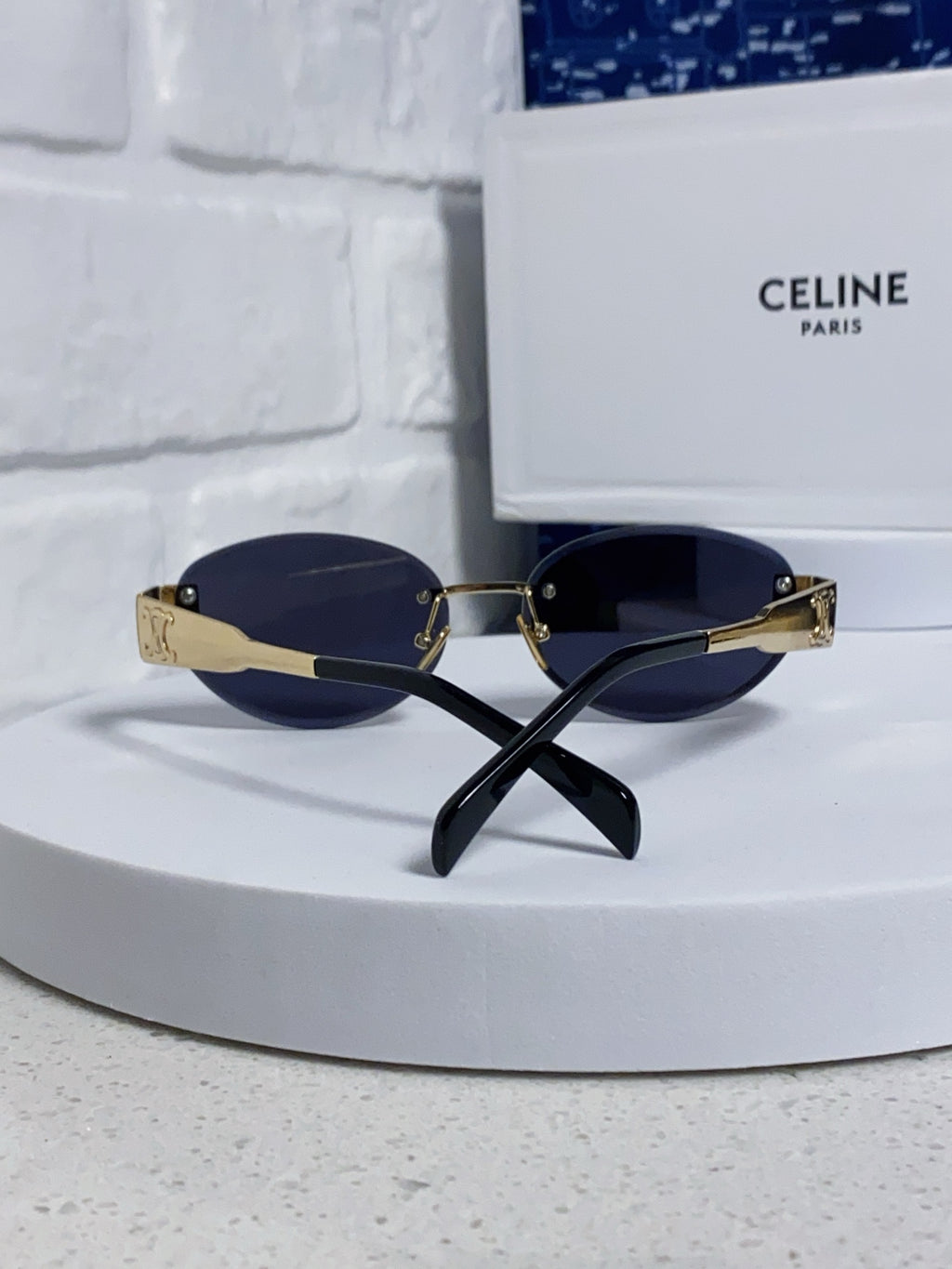 Celine Metal Round Blue Lens Sunglasses for Men & Women - 398830 - detail image 3