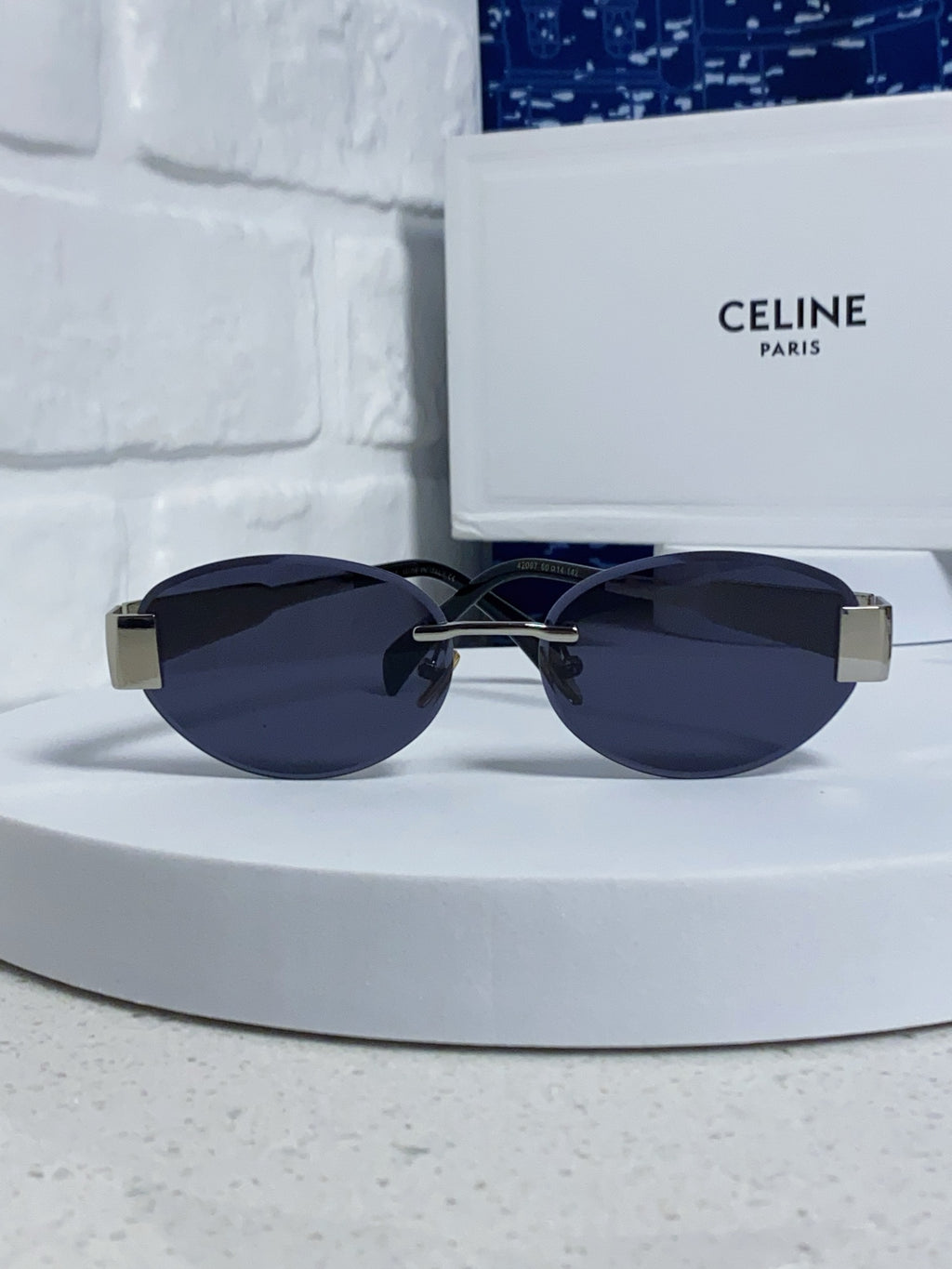 Celine Metal Round Blue Lens Sunglasses for Men & Women - detail image 2
