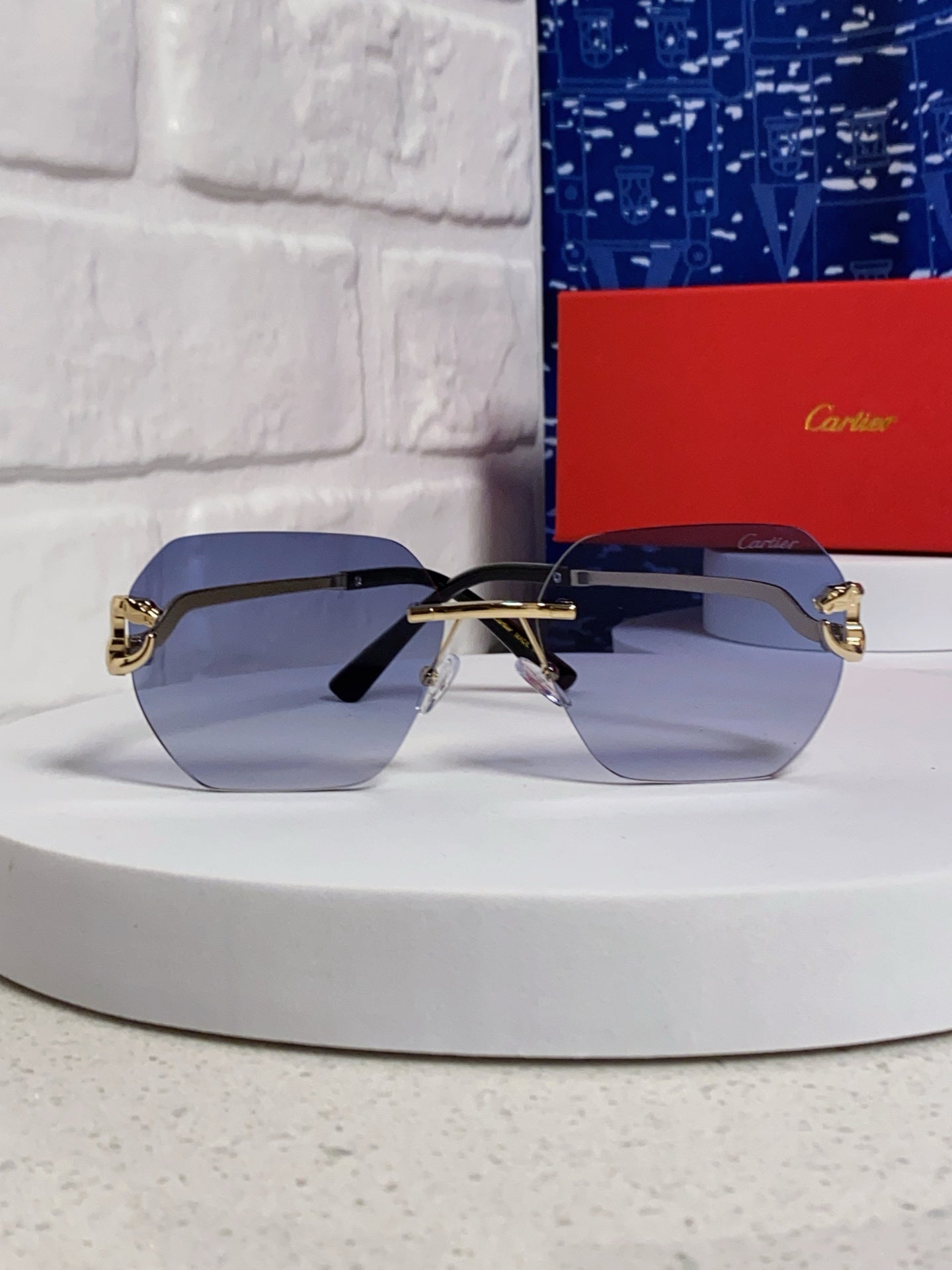 Cartier Lightweight Metal Rimless Silver Lens Sunglasses for Men & Wo - 432227 - detail image 2