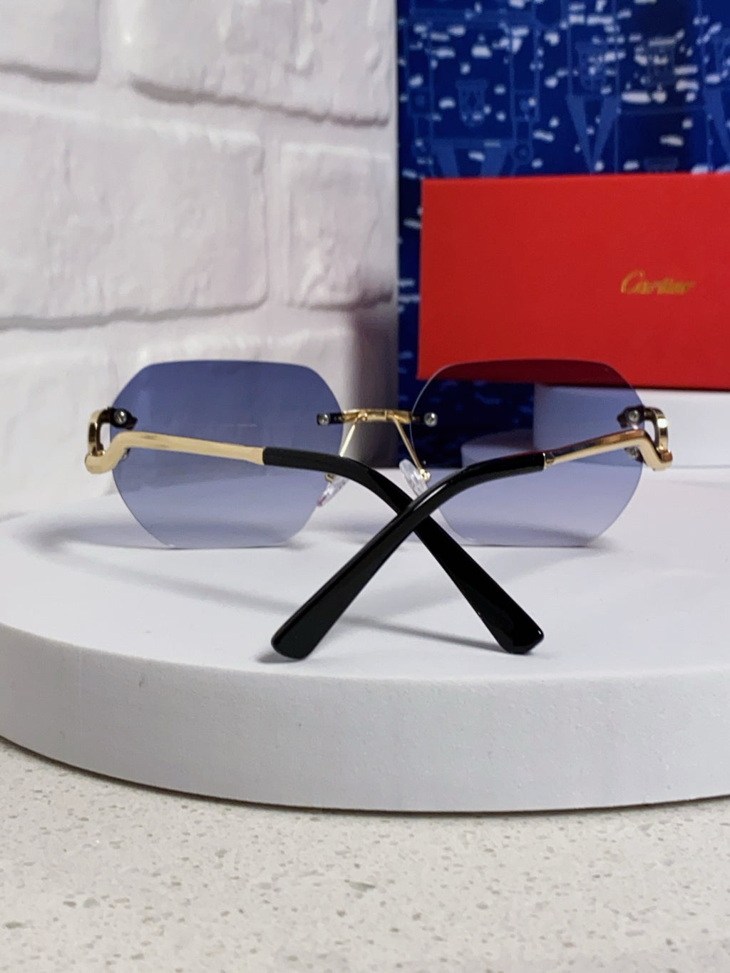 Cartier Lightweight Metal Rimless Silver Lens Sunglasses for Men & Wo - 432227 - detail image 3