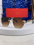 Cartier Lightweight Metal Rimless Brown Lens Sunglasses for Men & Wom - 432228