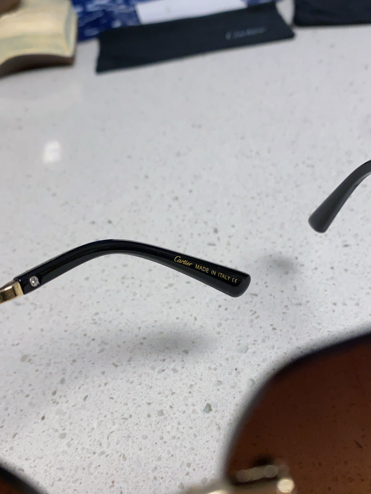 Cartier Lightweight Metal Rimless Brown Lens Sunglasses for Men & Wom - 432228 - detail image 8