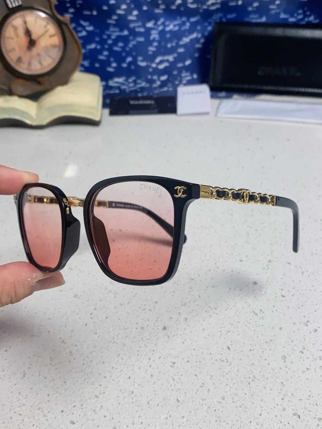 Chanel Fashion Pink Lens Sunglasses for Men & Women - detail image 6