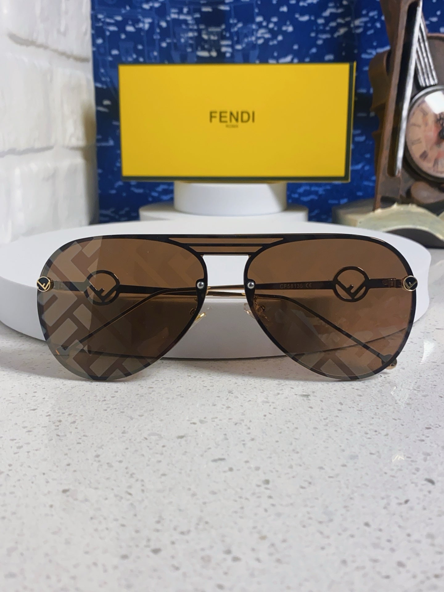 Fendi Aviator Brown Lens Sunglasses for Men & Women - detail image 8