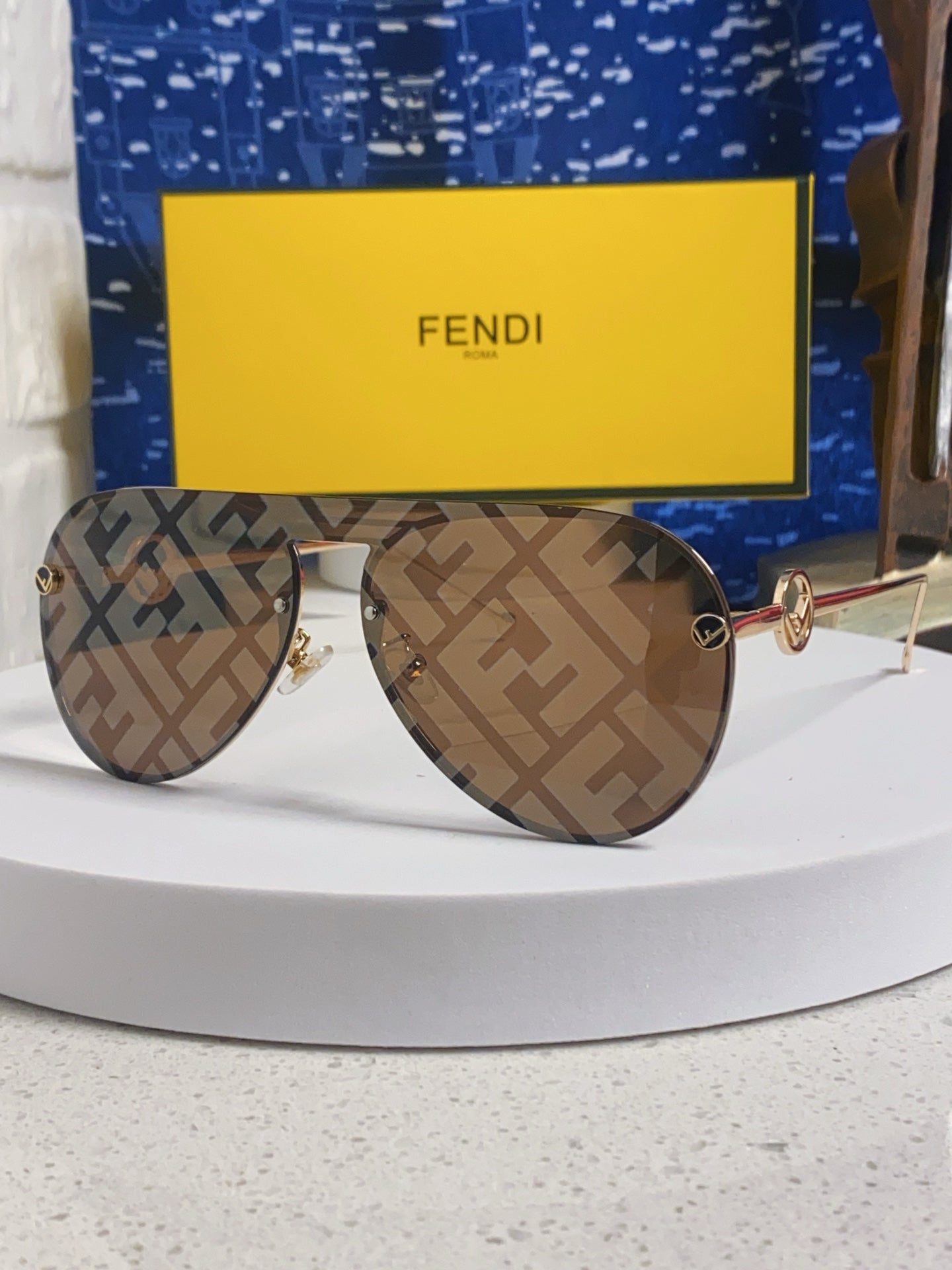 Fendi Aviator Brown Lens Sunglasses for Men & Women - 416310