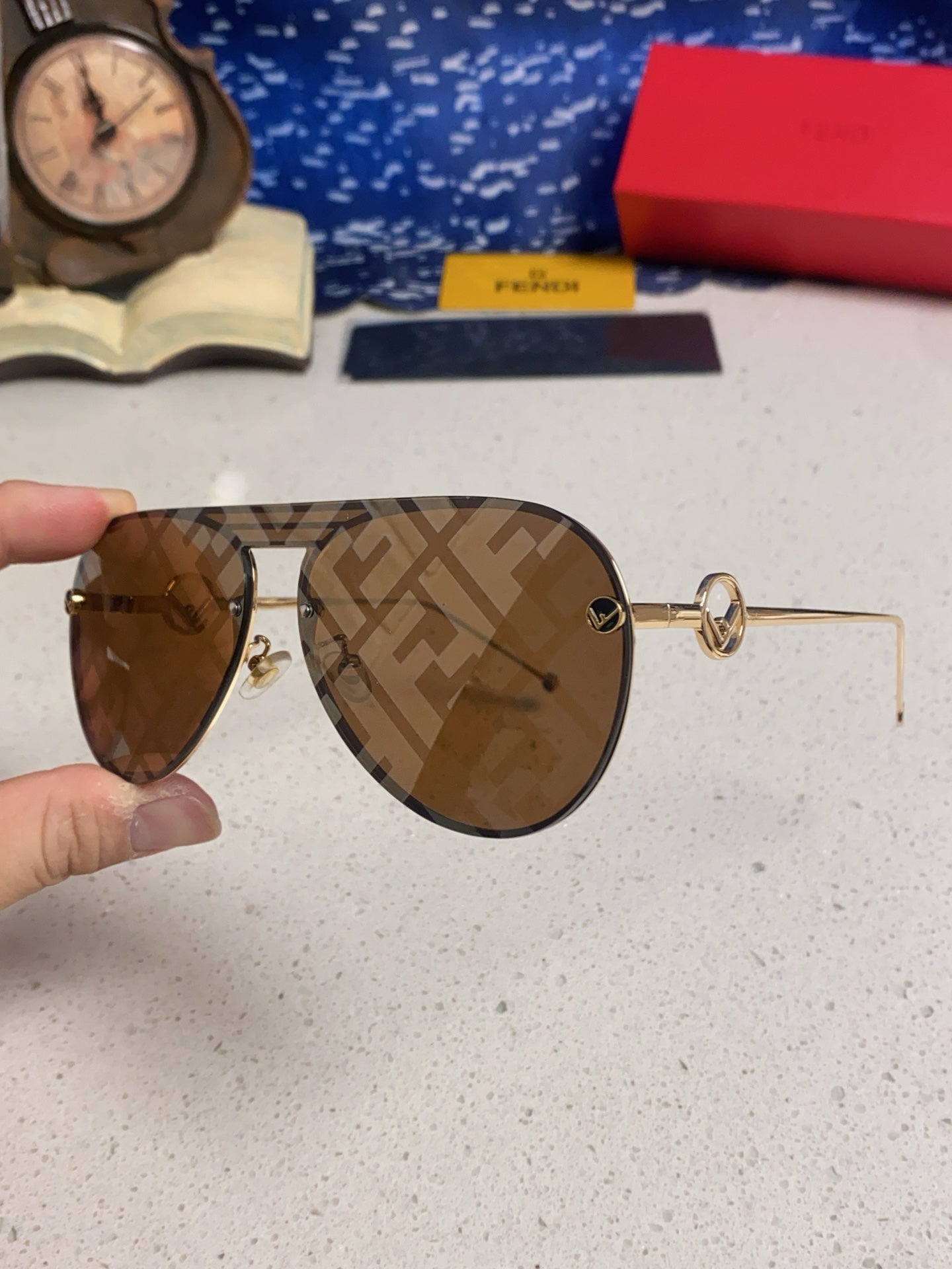 Fendi Aviator Brown Lens Sunglasses for Men & Women - detail image 6