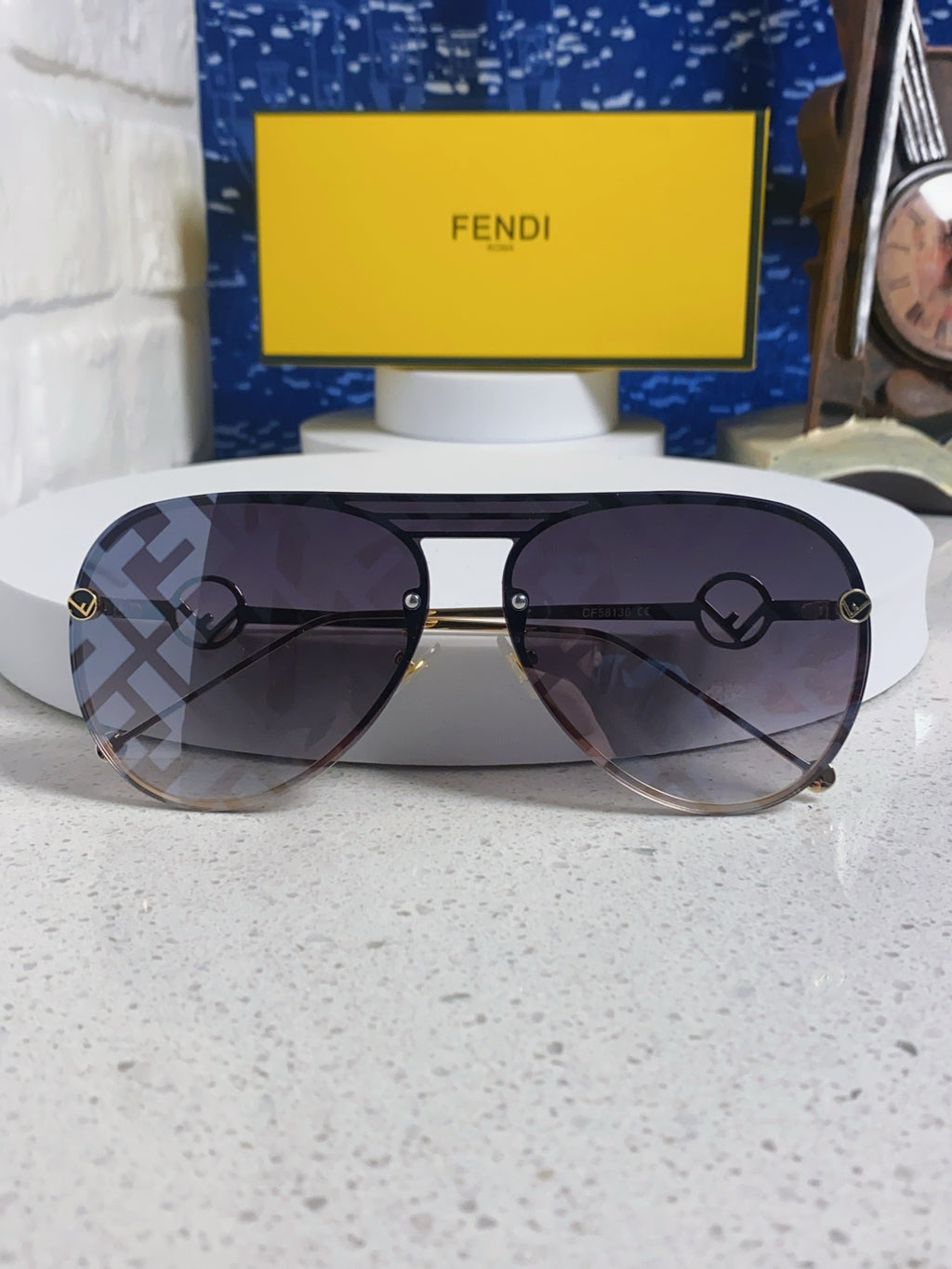 Fendi Aviator Gray Lens Sunglasses for Men & Women - 867231 - detail image 8