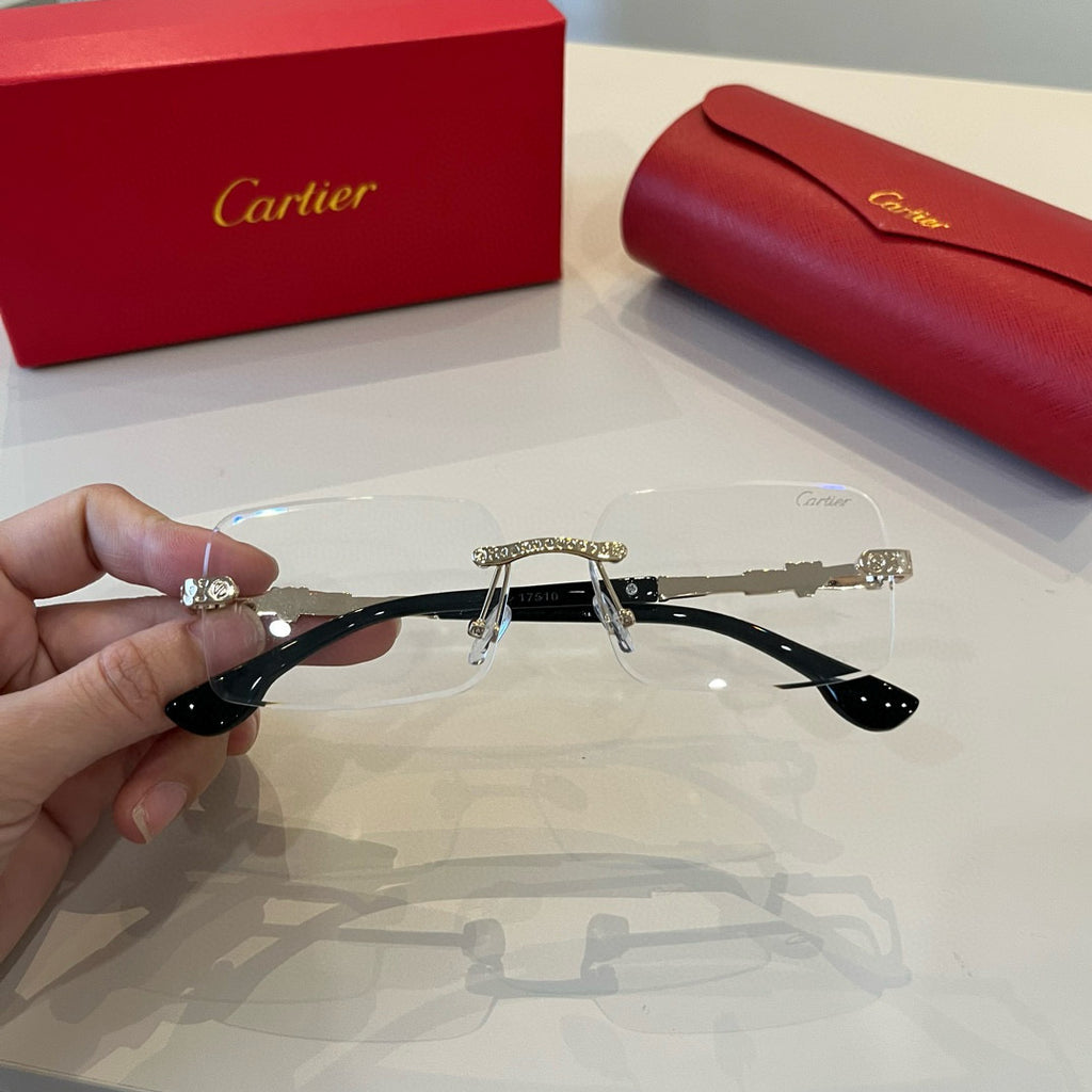 Cartier Lightweight Metal Rimless Silver Lens Sunglasses for Men & Wo - 449528 - detail image 6