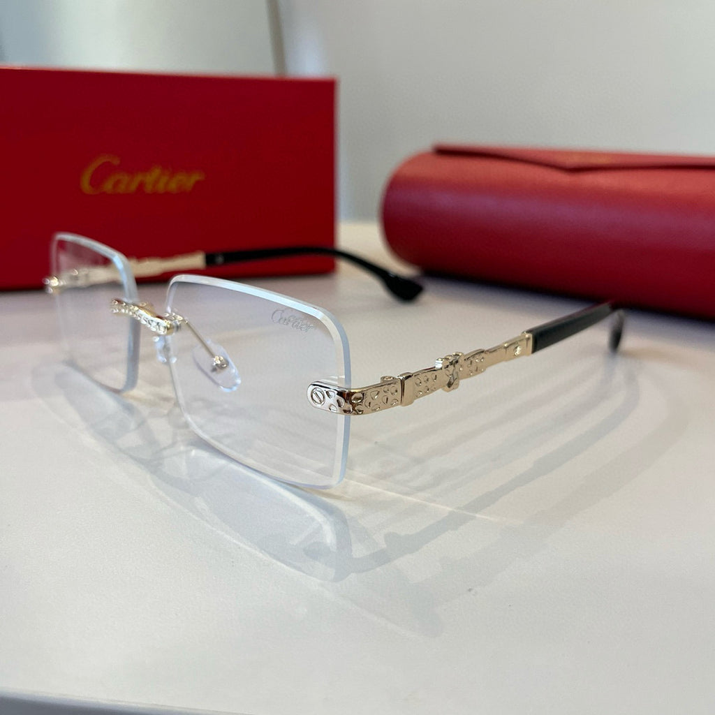 Cartier Lightweight Metal Rimless Silver Lens Sunglasses for Men & Wo - 449528 - detail image 3
