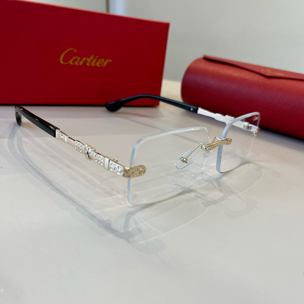 Cartier Lightweight Metal Rimless Silver Lens Sunglasses for Men & Wo - 449528