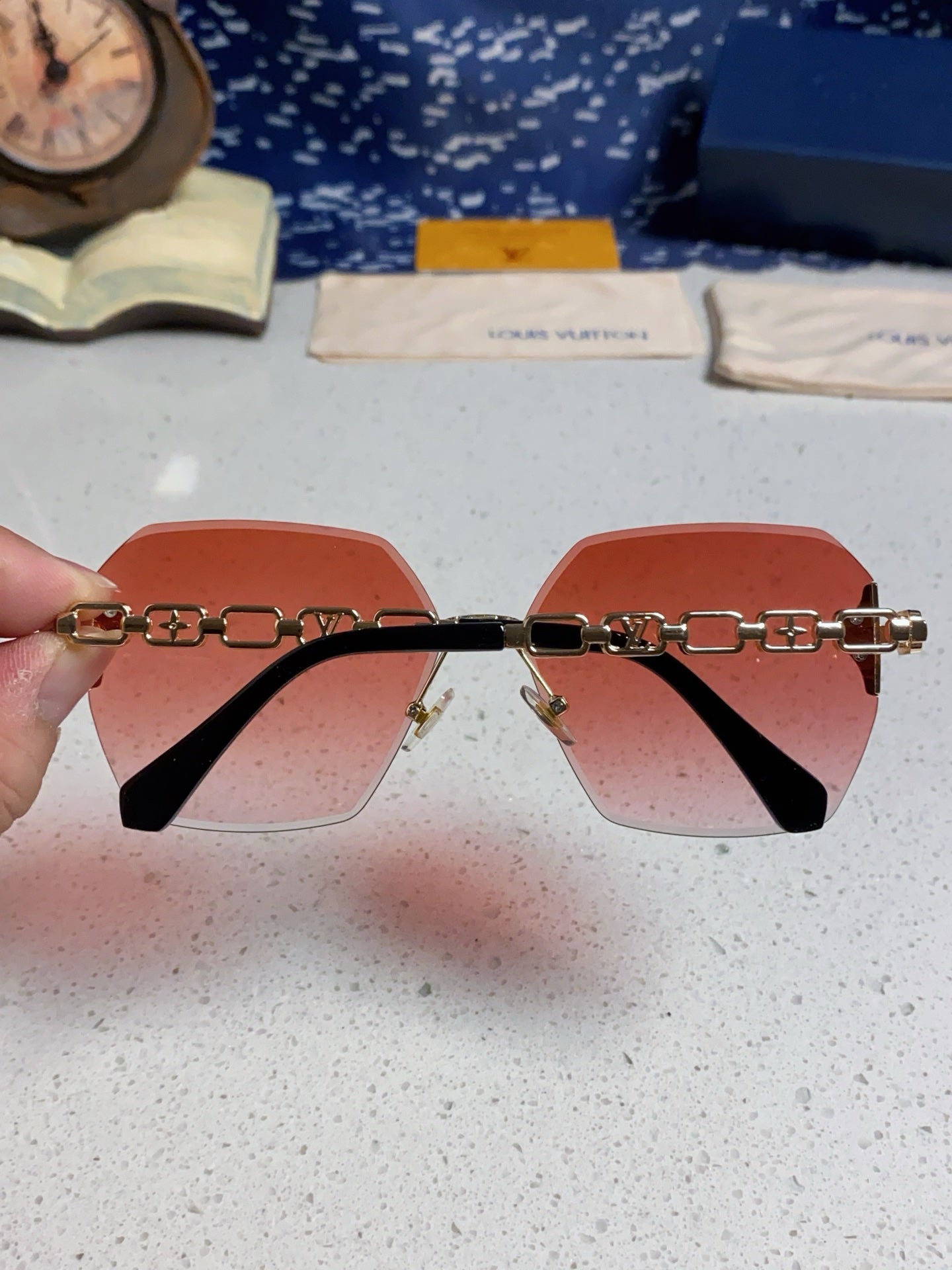 Louis Vuitton Oversized Red Lens Sunglasses for Men & Women - detail image 5