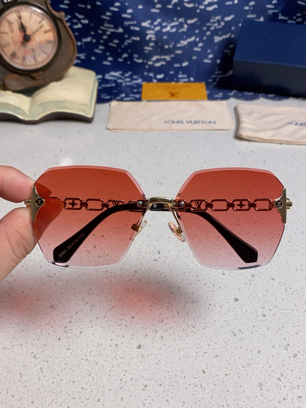 Louis Vuitton Oversized Red Lens Sunglasses for Men & Women - detail image 4