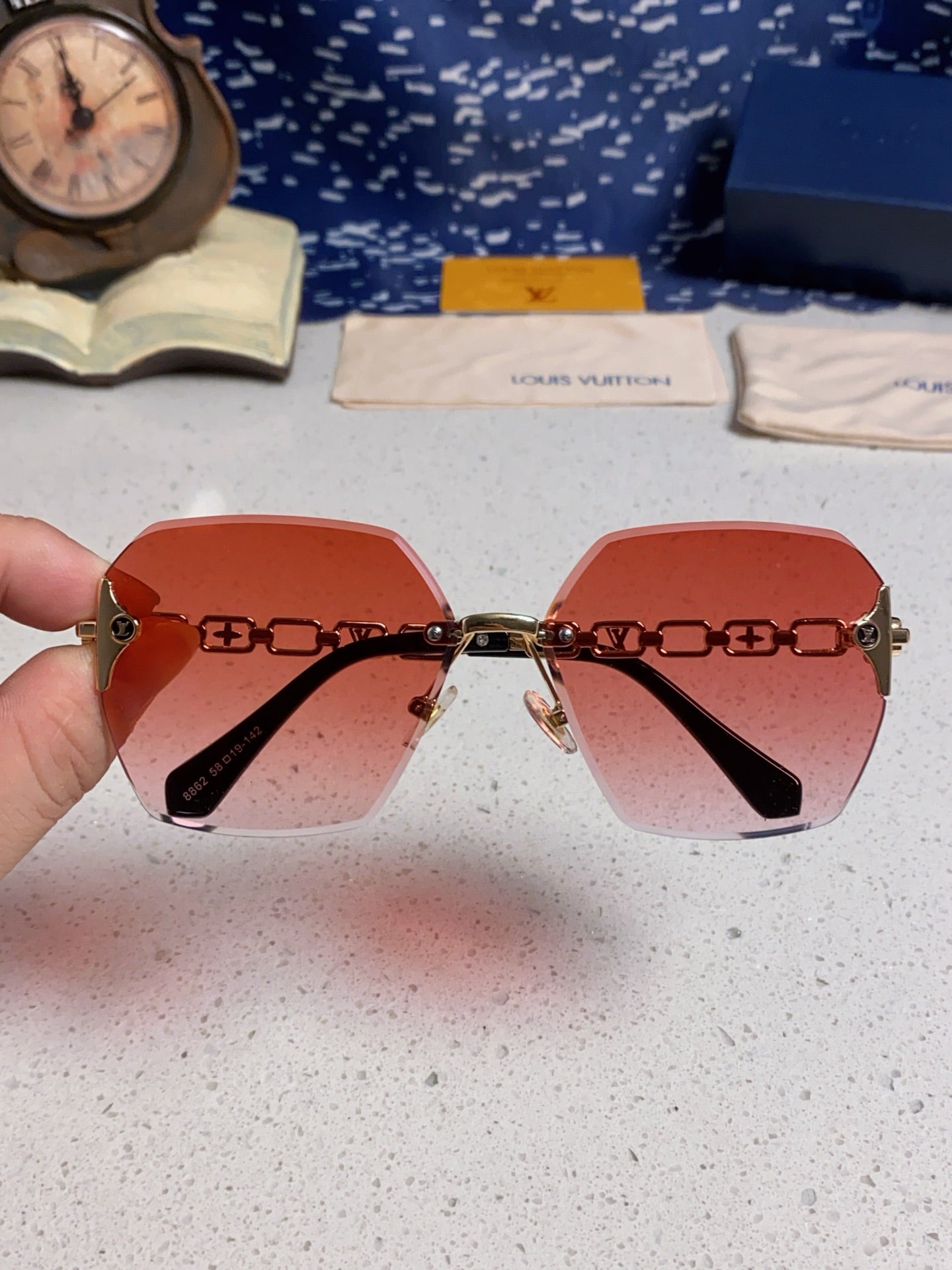 Louis Vuitton Oversized Red Lens Sunglasses for Men & Women - detail image 4
